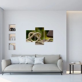 Tablou inima din frânghie (90x60 cm)