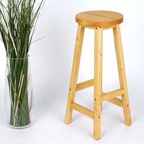 Scaun bar, taburet, din lemn culoare nuc dechis,70 cm