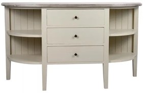 Consola alba din lemn de pin, cu aspect clasic, Lyon
