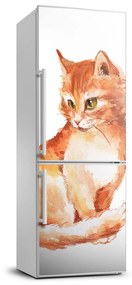 Autocolant pe frigider Red Cat