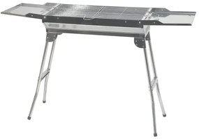 Grătar portabil cu cărbuni, crom lucios