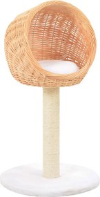 vidaXL Ansamblu pentru pisici cu stâlp funie sisal, lemn de salcie