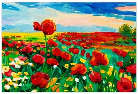 Tablou - Câmp cu maci (90x60 cm)