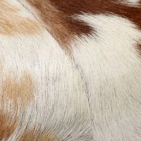 Banca, 160 x 28 x 50 cm, piele naturala de capra maro si alb, 160 x 28 x 50 cm