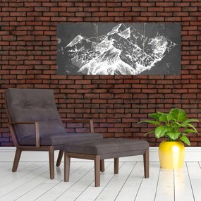 Tablou - Ilustrație de munți (120x50 cm)