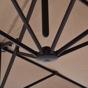 Umbrela Dubla Outsunny pentru Gradina, Suprafata Acoperita: 4.6m Cafea | Aosom Romania