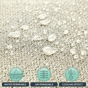 Parasolar dreptunghiular, 2 × 4 m, cu inele de fixare, poliester, respirabil