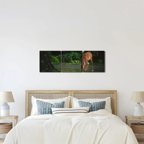 Tablou cu pui de cerb (cu ceas) (90x30 cm)