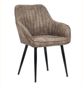 Set de 2 scaune elegante, cu brate si tapiterie din microfibra, Turin taupe A-38790 VC