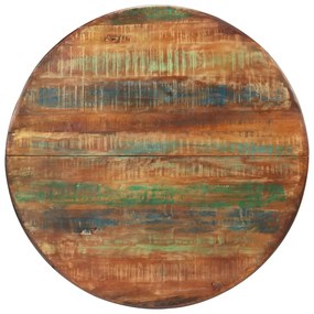 338455 vidaXL Masă de bucătărie, Ø110x78 cm, lemn masiv de mango și oțel
