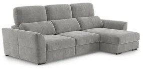 Canapea colțar extensibilă TRENTO, 3 locuri, reversibilă, cu spațiu de depozitare, gri deschis