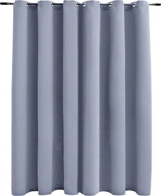 vidaXL Draperie opacă cu inele metalice, gri, 290 x 245 cm