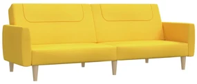337411 vidaXL Canapea extensibilă cu 2 locuri, galben, material textil