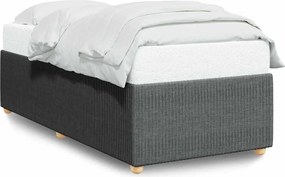 vidaXL Cadru de pat fără saltea, gri închis, 100x200 cm, textil