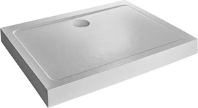Cadita dus dreptunghiulara Radaway Doros D Compact Stone 120x90 cm acril alb