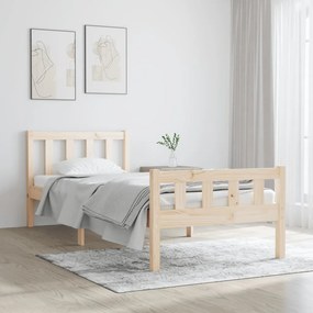 810639 vidaXL Cadru de pat mic single, 75x190 cm, lemn masiv