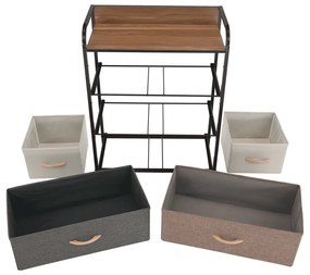 Comodă cu sertare din material textil HAZEL TIP 2,maro, M