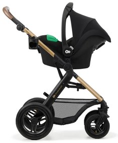 Cărucior de copii combinat 3 în 1 KINDERKRAFT MOOV 2 AIR Pure black + scaun auto MINK PRO