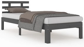 814746 vidaXL Cadru de pat, gri, 100x200 cm, lemn masiv de pin