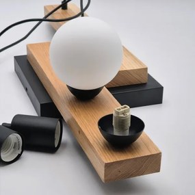 Lustră pe cablu CORTINA 2xE27/15W/230V + 2xG9/5W/230V negru/stejar