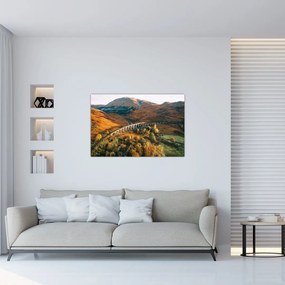 Tablou cu pod în valea din Scoția (90x60 cm)