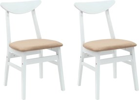 vidaXL Scaune de dining 2 pcs Alb 42 x 47.5 x 81 cm