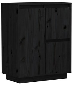 813394 vidaXL Servantă, negru, 60x34x75 cm, lemn masiv de pin