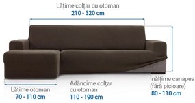 Huse super elastice HARMONIA tutunului canapea cu otoman stânga (l. 210 - 320 cm)