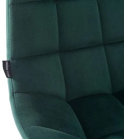 HR590CROSS scaun Catifea Verde cu Bază Aurie