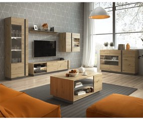 Raft, stejar artisan/grafit gri, CITY