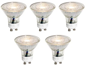 Set de 5 becuri LED GU10 50mm clare 4.9W 450 lm 3000K
