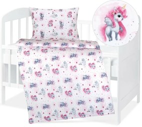 Bellatex Lenjerie de pat din bumbac Agata Unicornroz, 90 x 135 cm, 45 x 60 cm