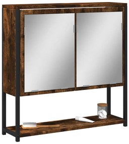 vidaXL Dulap baie cu oglindă stejar fumuriu 60x16x60 cm lemn compozit