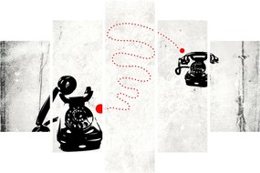 Tablou - Desen de telefon în stilul lui Banksy (150x105 cm)