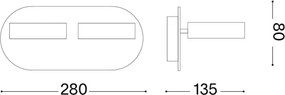 Ideal Lux - Aplică de perete LED OBY 2xLED/6W/230V CRI 90, alb