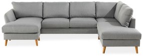Colțar Scandinavian Choice P104Maro deschis, Gri, 310x196x89cm, Picioare: Lemn