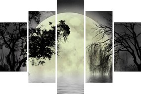 Tablou - Lună plină deasupra apei (150x105 cm)