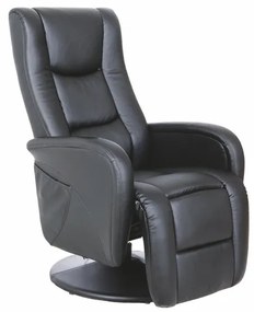 Fotoliu recliner cu functie de masaj Pulsar piele ecologica negru H106 cm