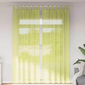 vidaXL Perdele din voile cu tablă 2 buc Verde măr