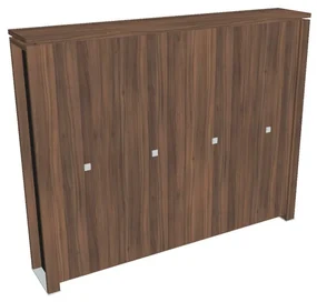 Dulap înalt pentru haine Verno+ S 260 x 46 x 210 cm, nuc / negru