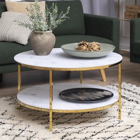 Masă cafea cu blat din sticlă Actona Alisma, ⌀ 80 cm