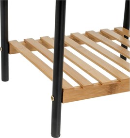 Etajeră neagră/în culoare naturală din bambus 30x75 cm – Casa Selección