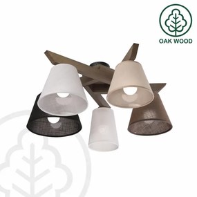 Lustră LED aplicată Brilagi ANTHONY 5xE14/40W/230V stejar nuc