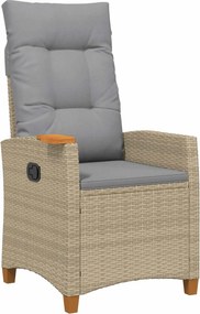 vidaXL Scaun reclinabil cu placă pentru ceai cu pernă 62 x 64 x 112 cm