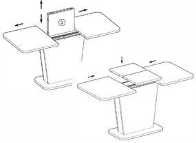Masa extensibila Nevio stejar artizan/negru L125-170 cm