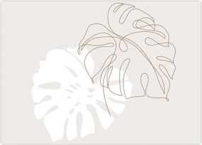 Tablou pe sticlă - Linia de artă monstera N⁰2 (70x50 cm)