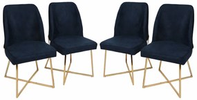 Set de scaune de sufragerie Madrid Dark Blue, 4buc., 4 buc