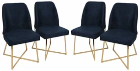 Set de scaune de sufragerie Madrid Dark Blue, 4buc., 4 buc