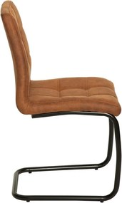 Set de 2 scaune tapitate cu microfibra Modena maro deschis vintage A-38615 VC