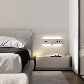 Brilagi-LED Aplică spot de perete cu port USB NOCTIS LED/3W/230V+LED/9W bej